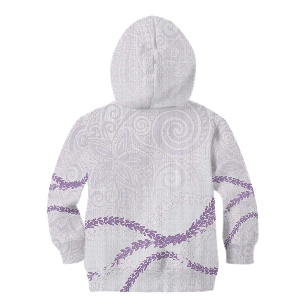 Aloha Lei Mikioi Kid Hoodie Purple Polynesian Tribal Tatau Pattern
