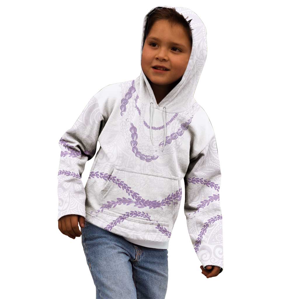 Aloha Lei Mikioi Kid Hoodie Purple Polynesian Tribal Tatau Pattern