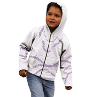 Aloha Lei Mikioi Kid Hoodie Purple Polynesian Tribal Tatau Pattern