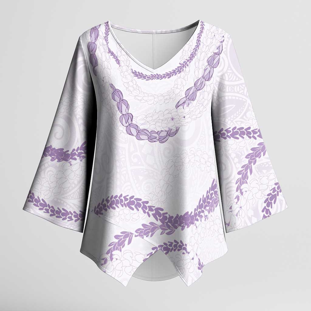 Aloha Lei Mikioi Kimono Sleeve Blouse Purple Polynesian Tribal Tatau Pattern - Polynesian Pride