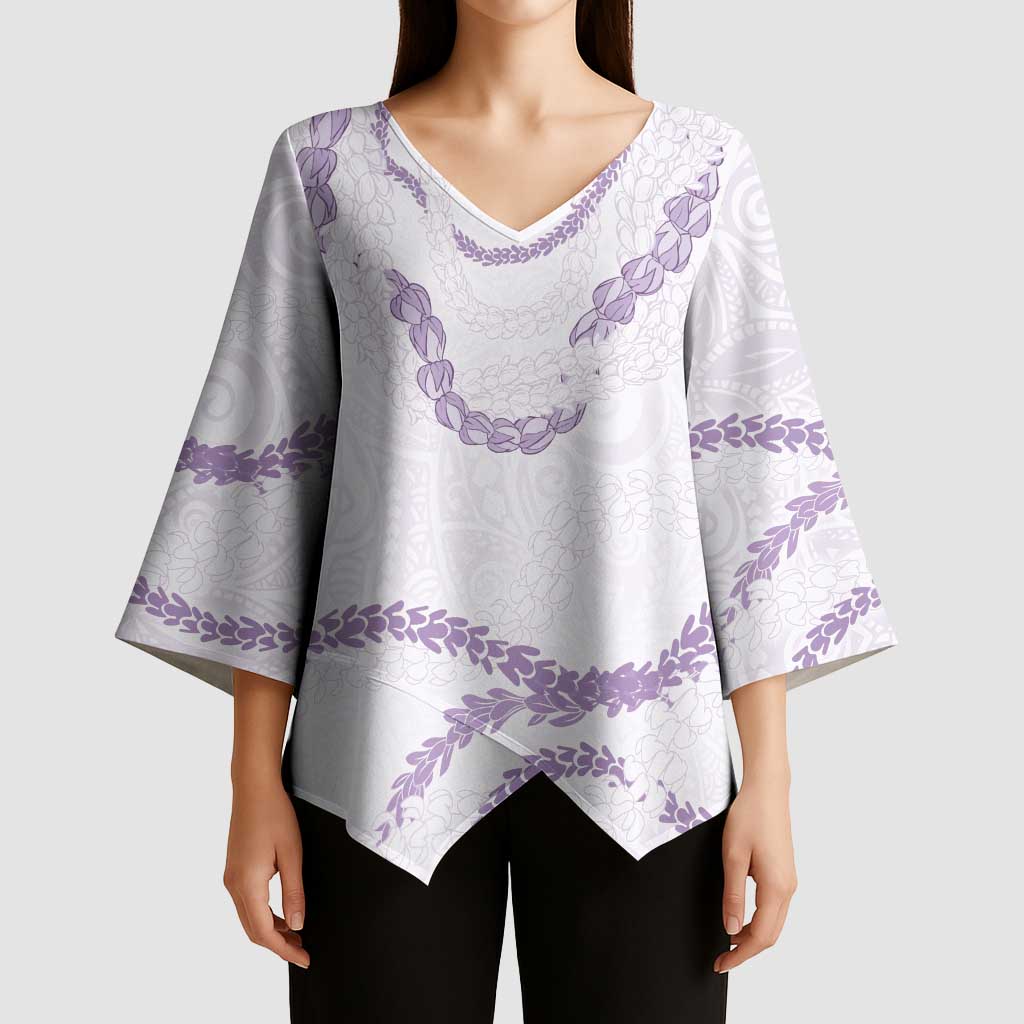 Aloha Lei Mikioi Kimono Sleeve Blouse Purple Polynesian Tribal Tatau Pattern - Polynesian Pride