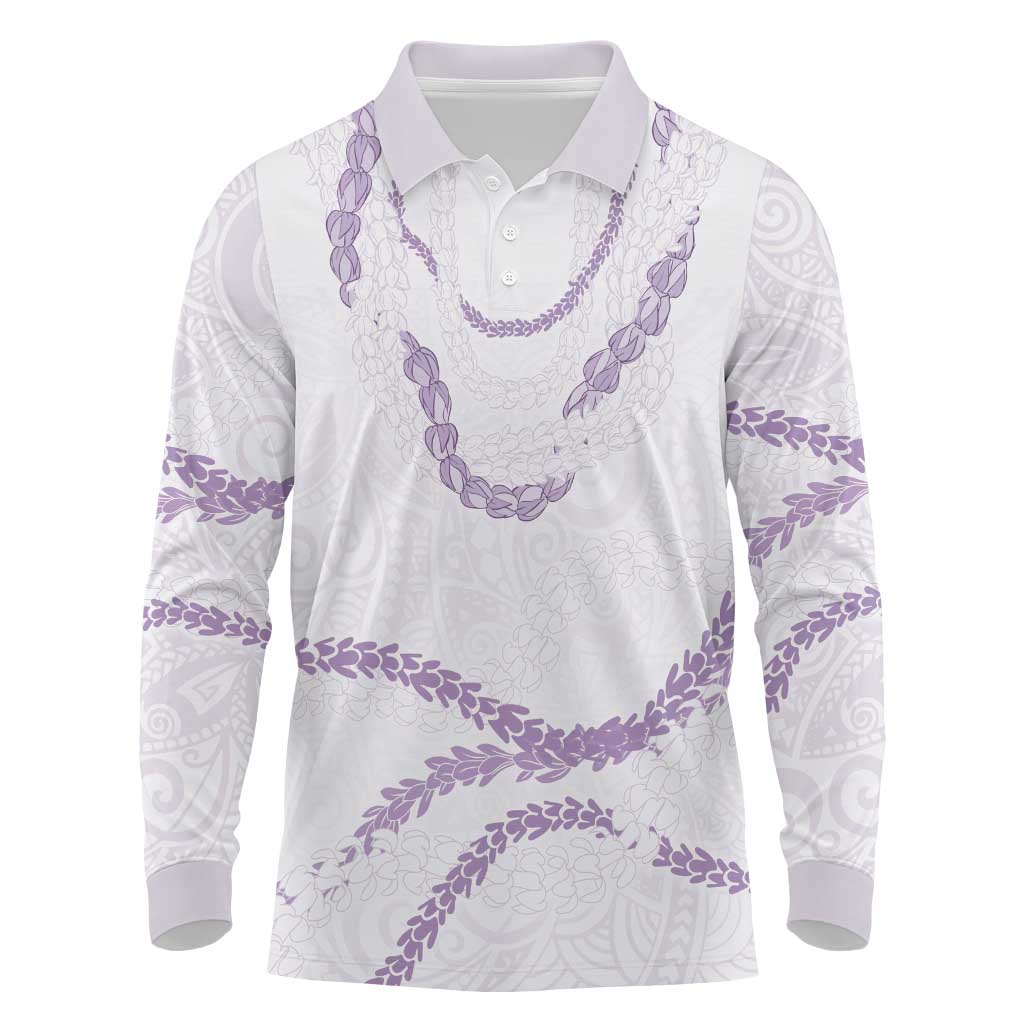 Aloha Lei Mikioi Long Sleeve Polo Shirt Purple Polynesian Tribal Tatau Pattern LT9 Purple - Polynesian Pride