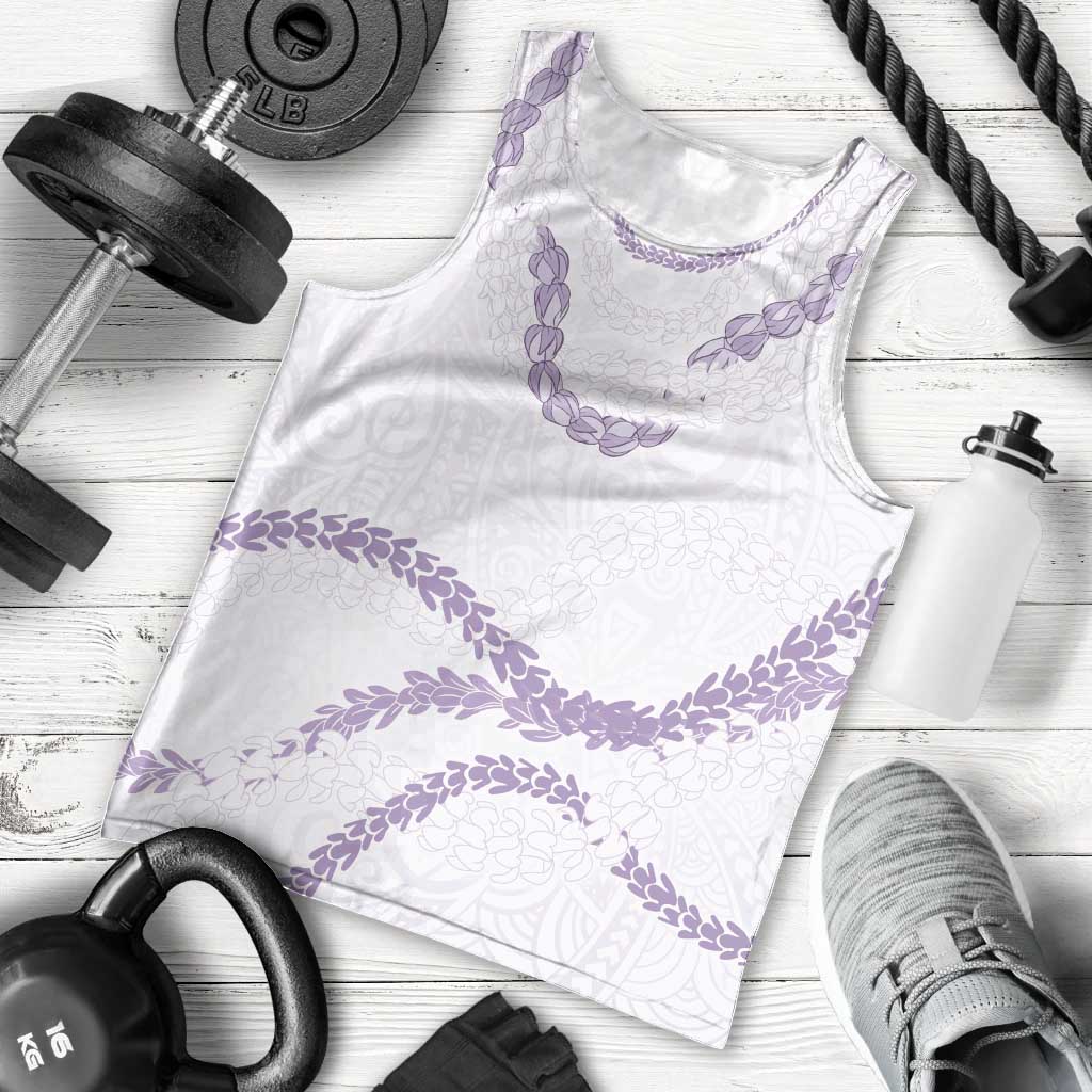 Aloha Lei Mikioi Men Tank Top Purple Polynesian Tribal Tatau Pattern