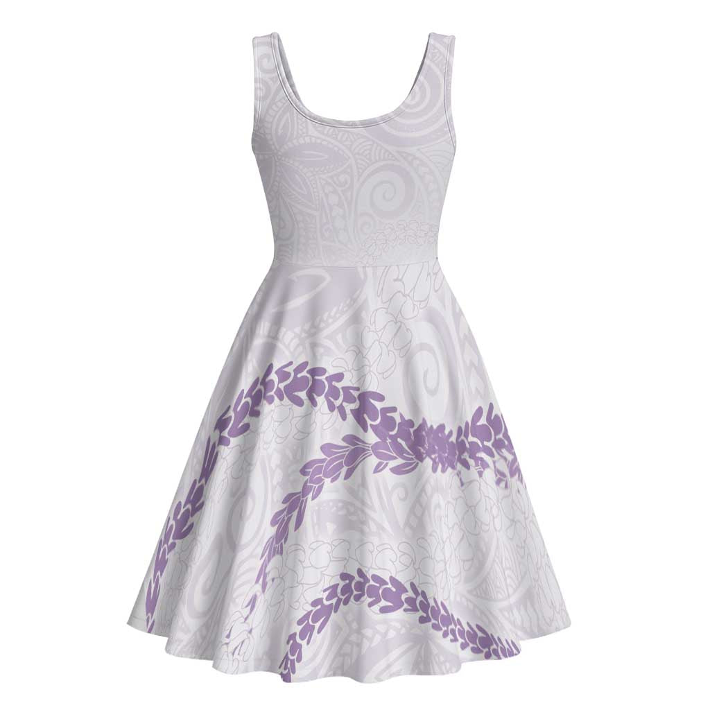 Aloha Lei Mikioi Midi Dress Purple Polynesian Tribal Tatau Pattern - Polynesian Pride