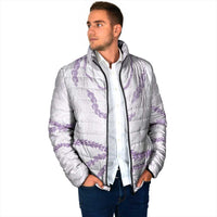 Aloha Lei Mikioi Padded Jacket Purple Polynesian Tribal Tatau Pattern - Polynesian Pride