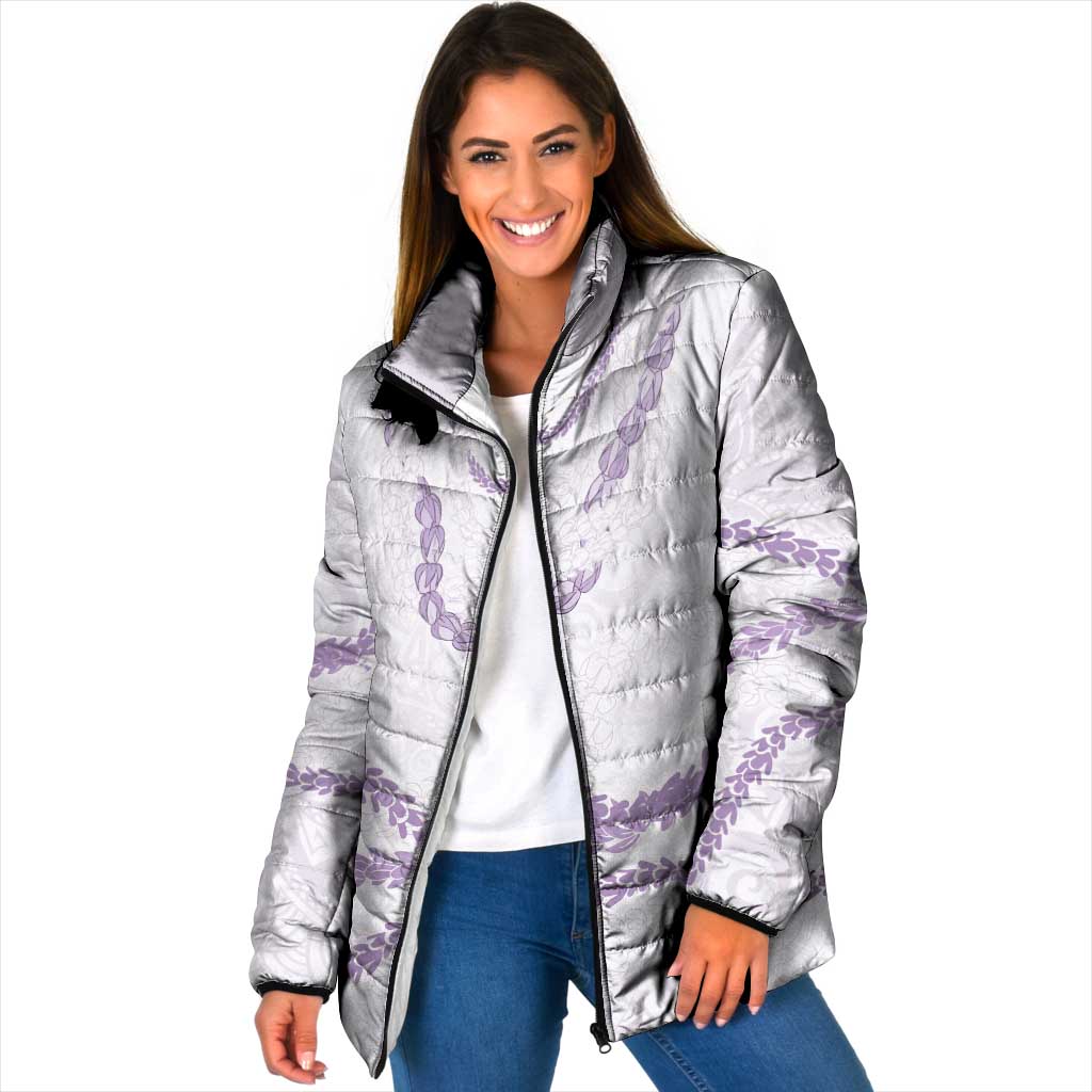 Aloha Lei Mikioi Padded Jacket Purple Polynesian Tribal Tatau Pattern - Polynesian Pride
