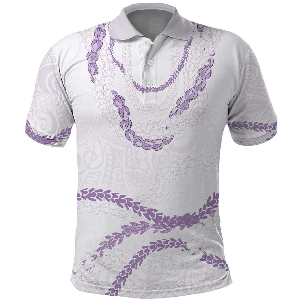 Aloha Lei Mikioi Polo Shirt Purple Polynesian Tribal Tatau Pattern