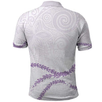 Aloha Lei Mikioi Polo Shirt Purple Polynesian Tribal Tatau Pattern