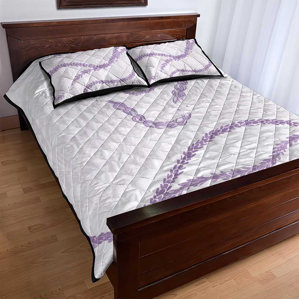 Aloha Lei Mikioi Quilt Bed Set Purple Polynesian Tribal Tatau Pattern