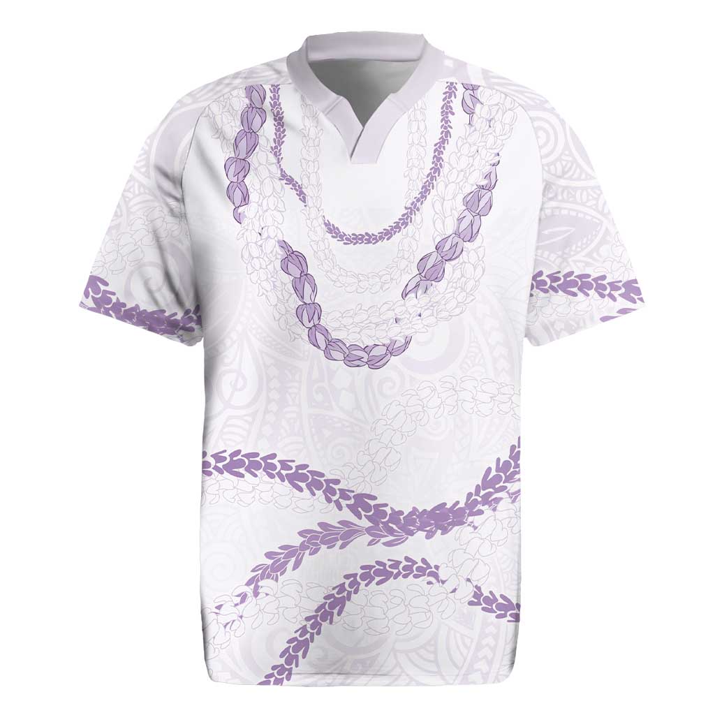 Aloha Lei Mikioi Rugby Jersey Purple Polynesian Tribal Tatau Pattern