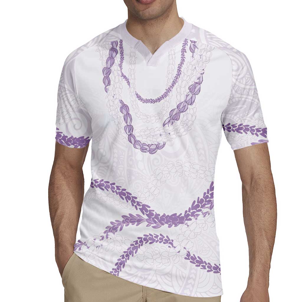 Aloha Lei Mikioi Rugby Jersey Purple Polynesian Tribal Tatau Pattern