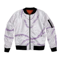 Aloha Lei Mikioi Sleeve Zip Bomber Jacket Purple Polynesian Tribal Tatau Pattern LT9 Unisex Purple - Polynesian Pride