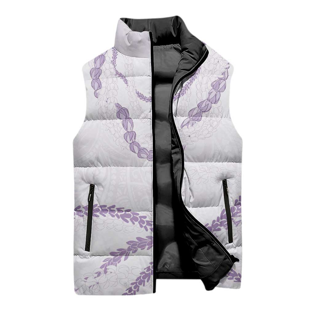 Aloha Lei Mikioi Sleeveless Puffer Jacket Purple Polynesian Tribal Tatau Pattern - Polynesian Pride