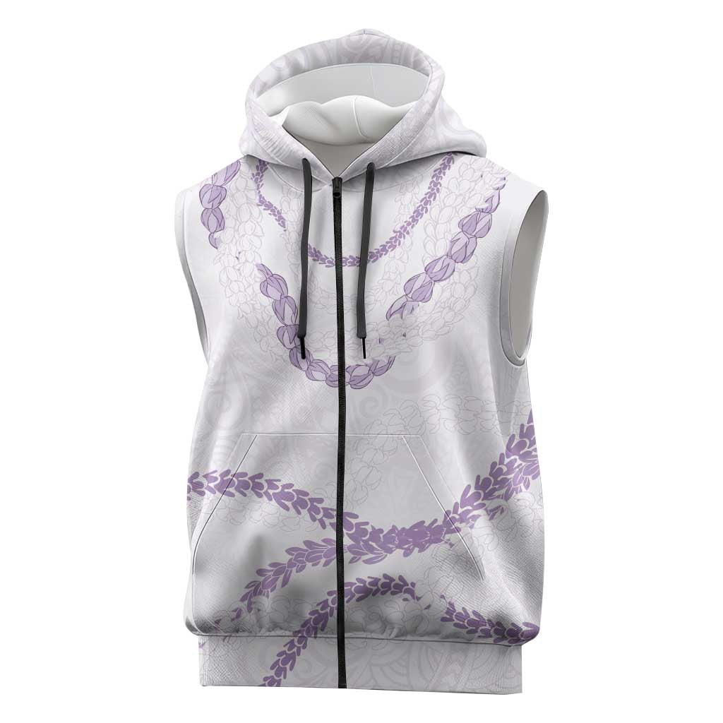Aloha Lei Mikioi Sleeveless Zip Hoodie Purple Polynesian Tribal Tatau Pattern LT9 Purple - Polynesian Pride