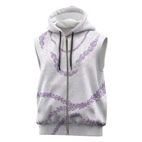 Aloha Lei Mikioi Sleeveless Zip Hoodie Purple Polynesian Tribal Tatau Pattern - Polynesian Pride