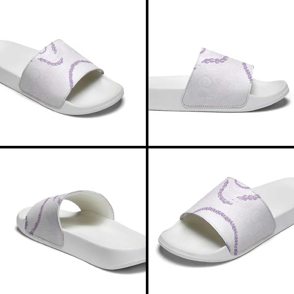 Aloha Lei Mikioi Slide Sandals Purple Polynesian Tribal Tatau Pattern - Polynesian Pride