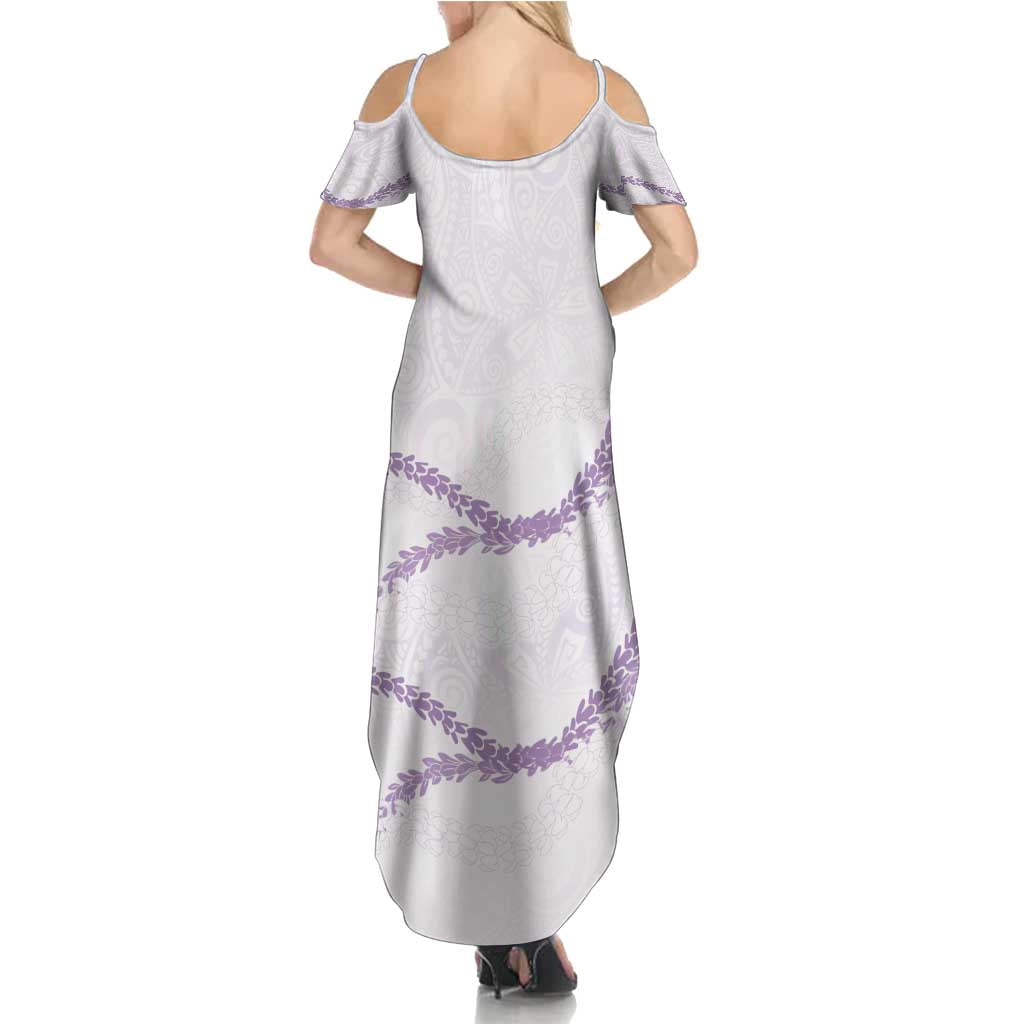 Aloha Lei Mikioi Summer Maxi Dress Purple Polynesian Tribal Tatau Pattern