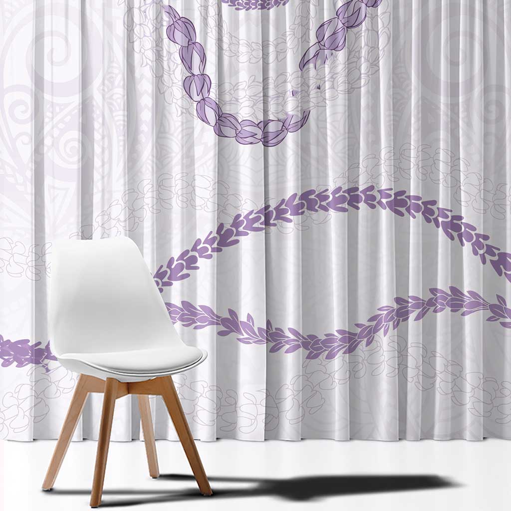 Aloha Lei Mikioi Window Curtain Purple Polynesian Tribal Tatau Pattern