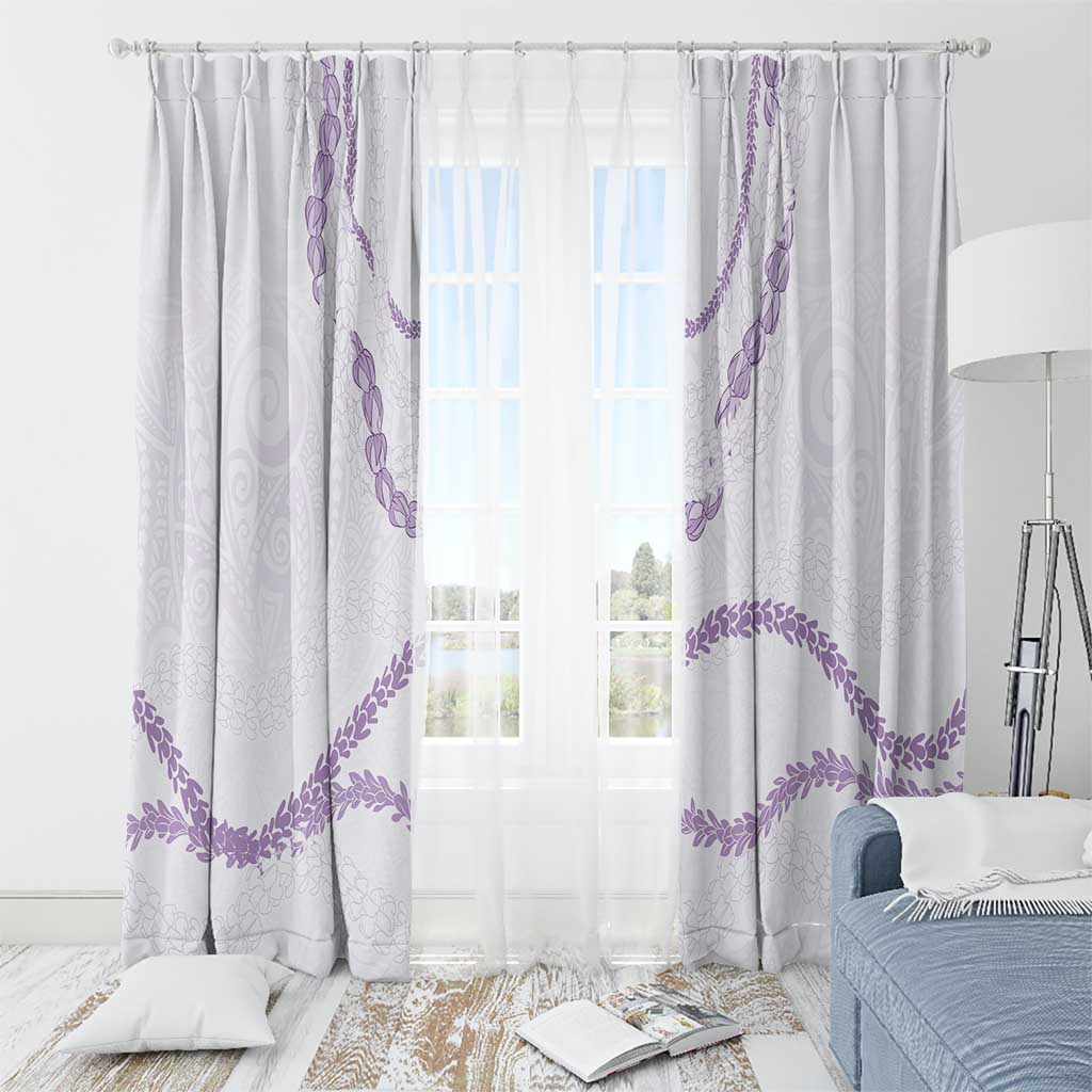 Aloha Lei Mikioi Window Curtain Purple Polynesian Tribal Tatau Pattern