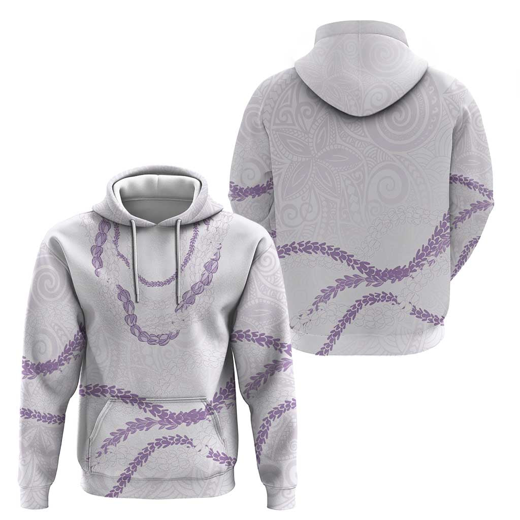 Aloha Lei Mikioi Zip Hoodie Purple Polynesian Tribal Tatau Pattern