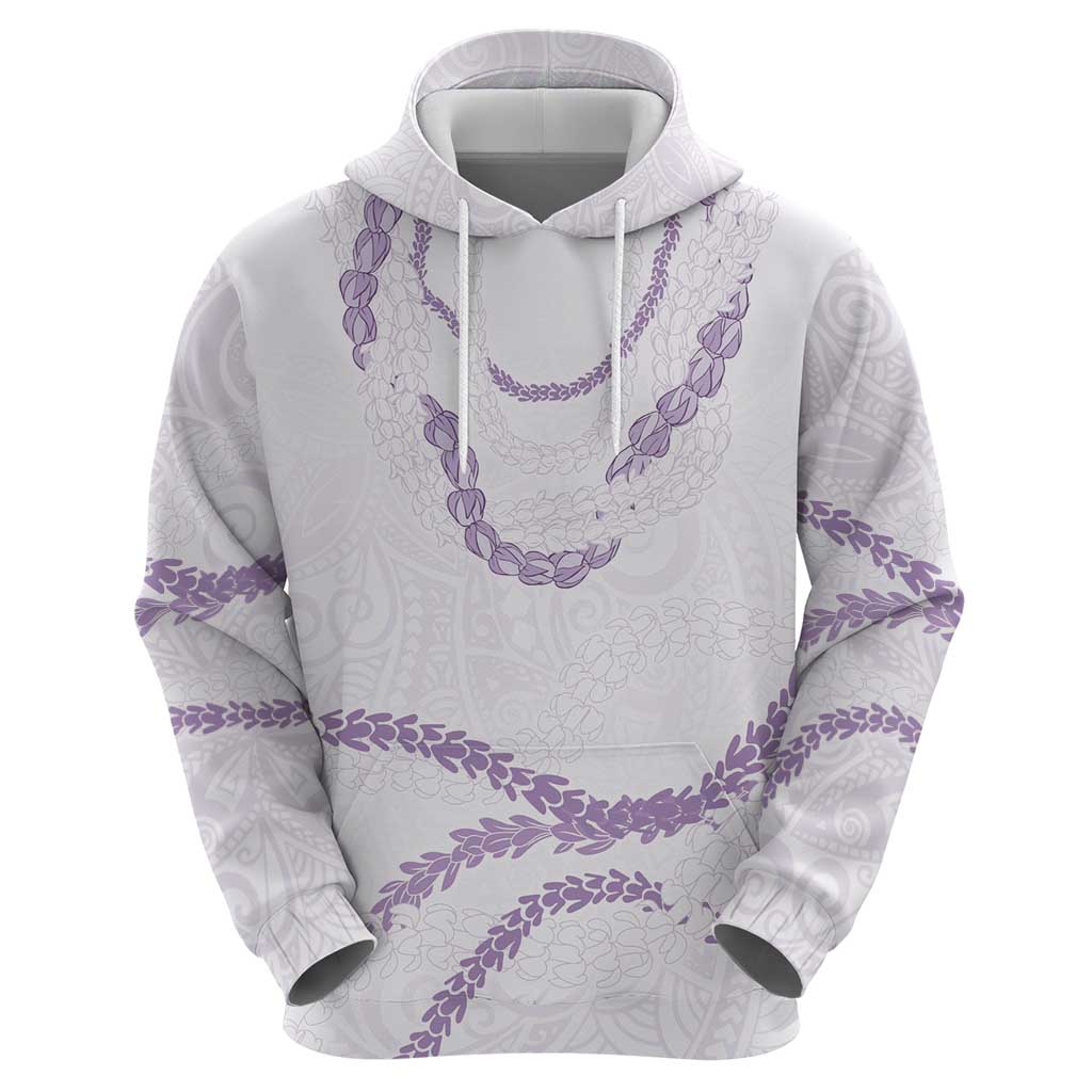 Aloha Lei Mikioi Zip Hoodie Purple Polynesian Tribal Tatau Pattern