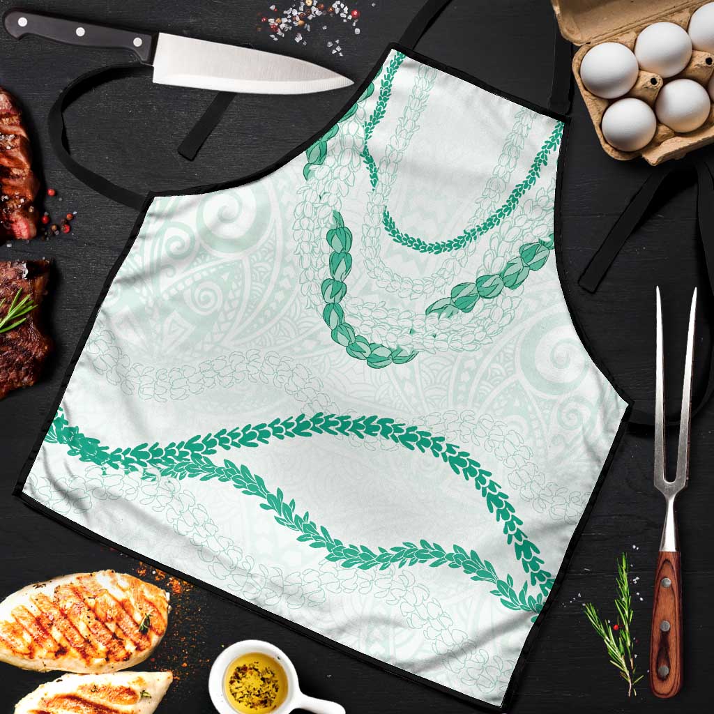 Aloha Lei Mikioi Apron Sage Green Polynesian Tribal Tatau Pattern - Polynesian Pride