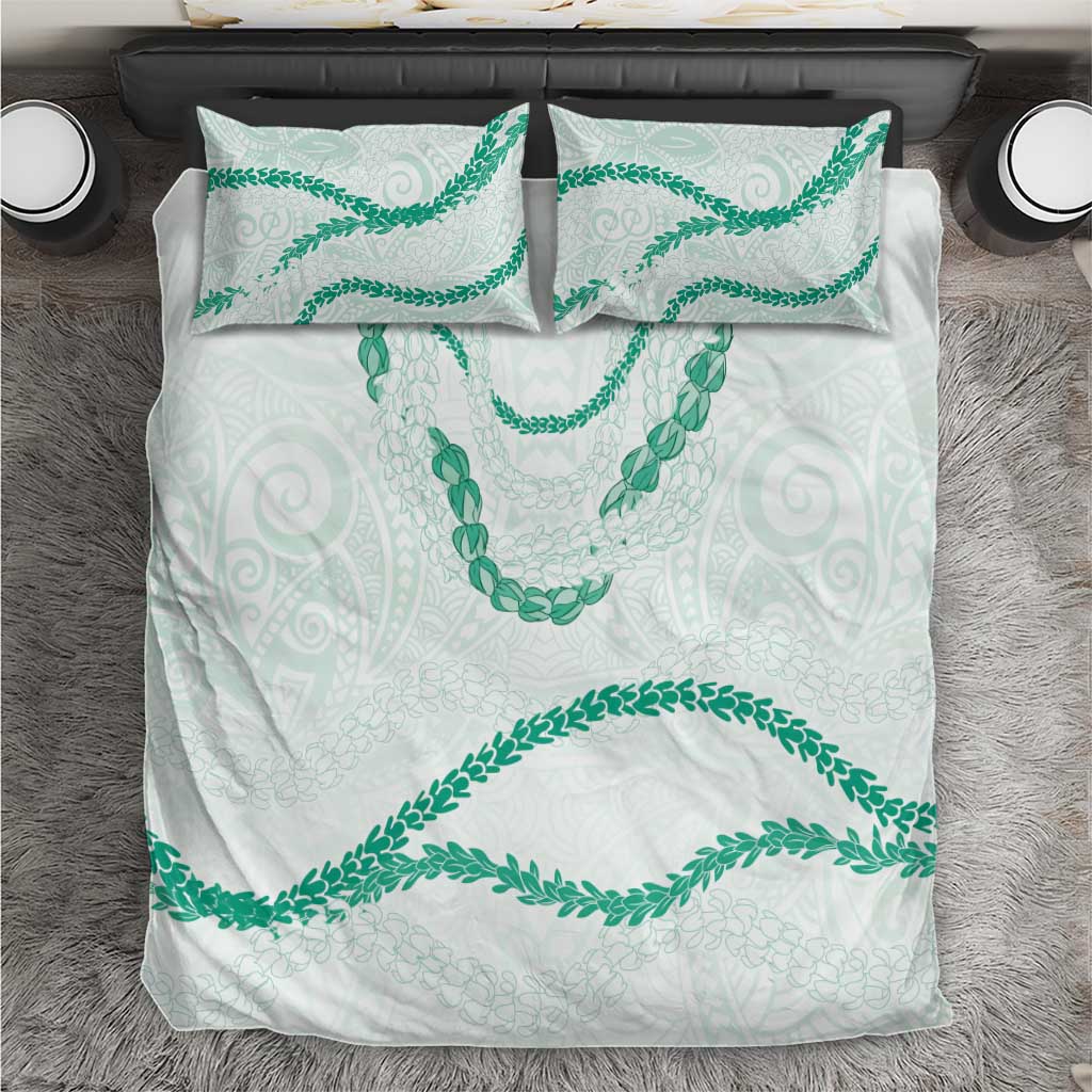 Aloha Lei Mikioi Bedding Set Sage Green Polynesian Tribal Tatau Pattern