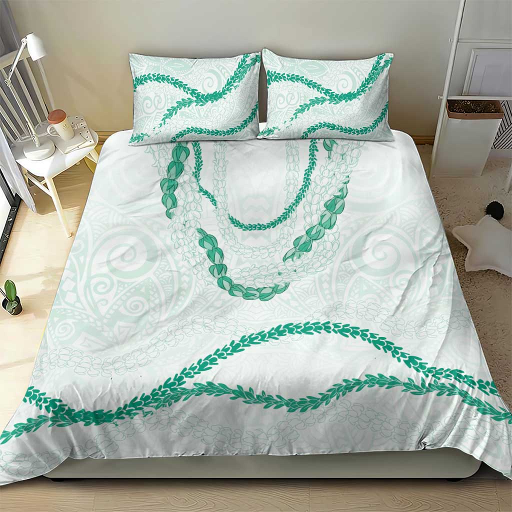 Aloha Lei Mikioi Bedding Set Sage Green Polynesian Tribal Tatau Pattern