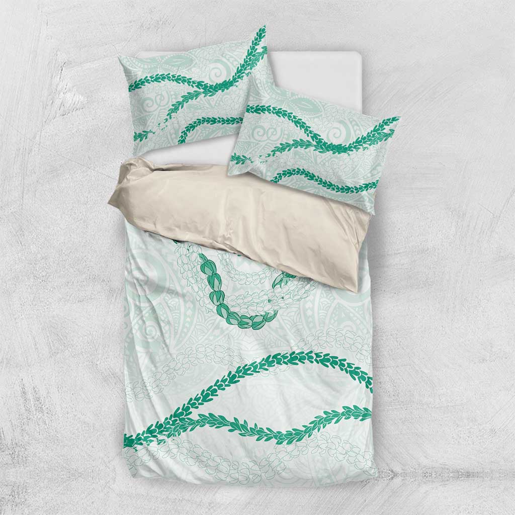 Aloha Lei Mikioi Bedding Set Sage Green Polynesian Tribal Tatau Pattern