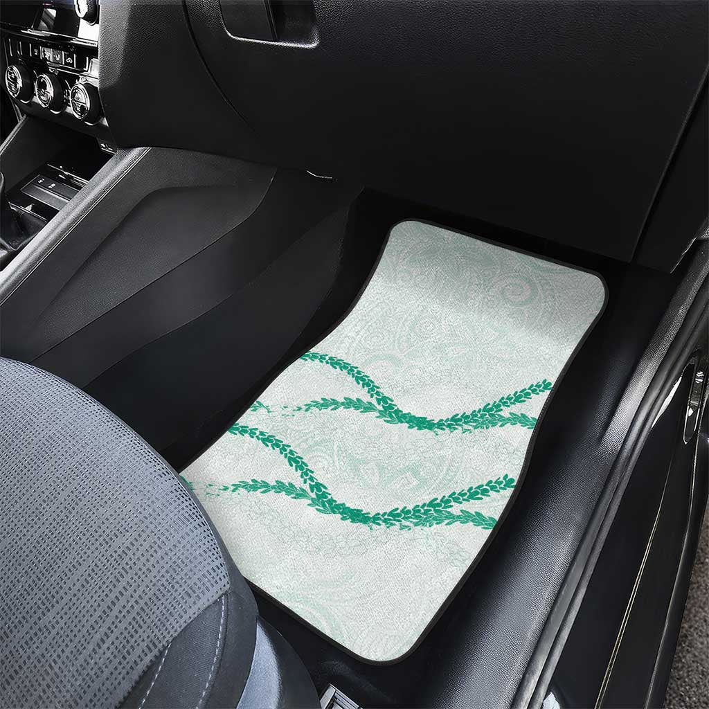 Aloha Lei Mikioi Car Mats Sage Green Polynesian Tribal Tatau Pattern
