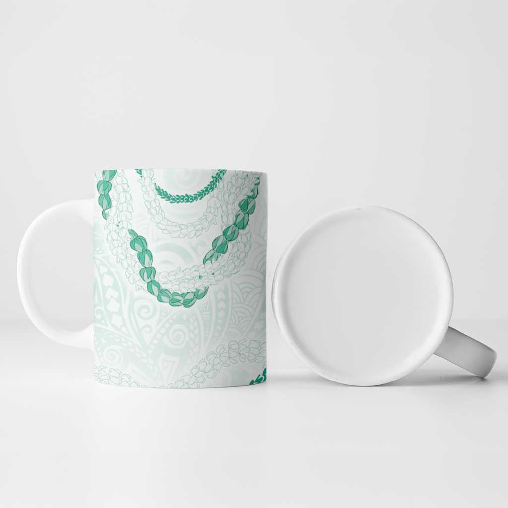Aloha Lei Mikioi Ceramic Mug Sage Green Polynesian Tribal Tatau Pattern - Polynesian Pride