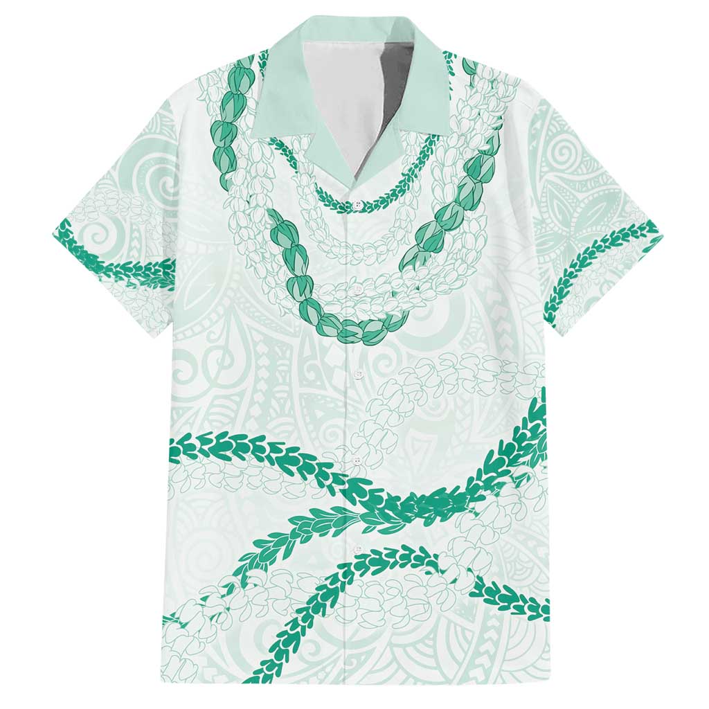 Aloha Lei Mikioi Family Matching Short Sleeve Bodycon Dress and Hawaiian Shirt Sage Green Polynesian Tribal Tatau Pattern LT9 Dad's Shirt - Short Sleeve Green - Polynesian Pride