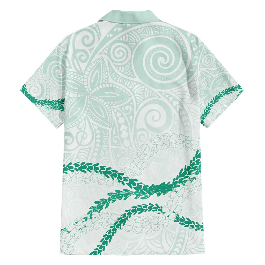 Aloha Lei Mikioi Family Matching Tank Maxi Dress and Hawaiian Shirt Sage Green Polynesian Tribal Tatau Pattern