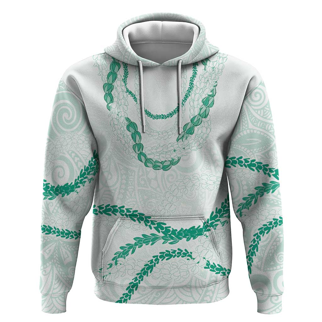Aloha Lei Mikioi Hoodie Sage Green Polynesian Tribal Tatau Pattern