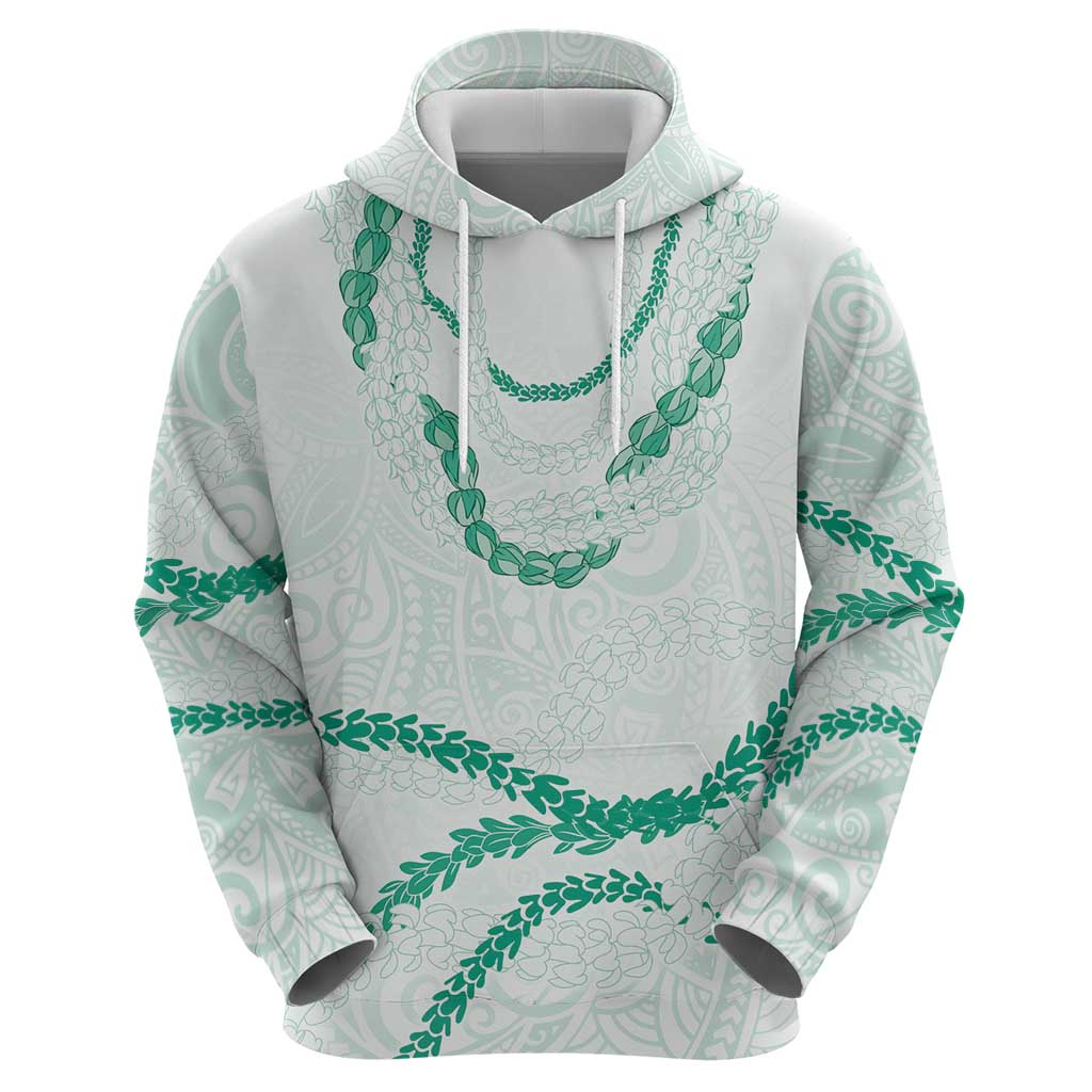 Aloha Lei Mikioi Hoodie Sage Green Polynesian Tribal Tatau Pattern