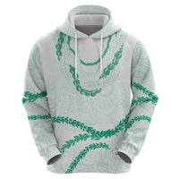 Aloha Lei Mikioi Hoodie Sage Green Polynesian Tribal Tatau Pattern