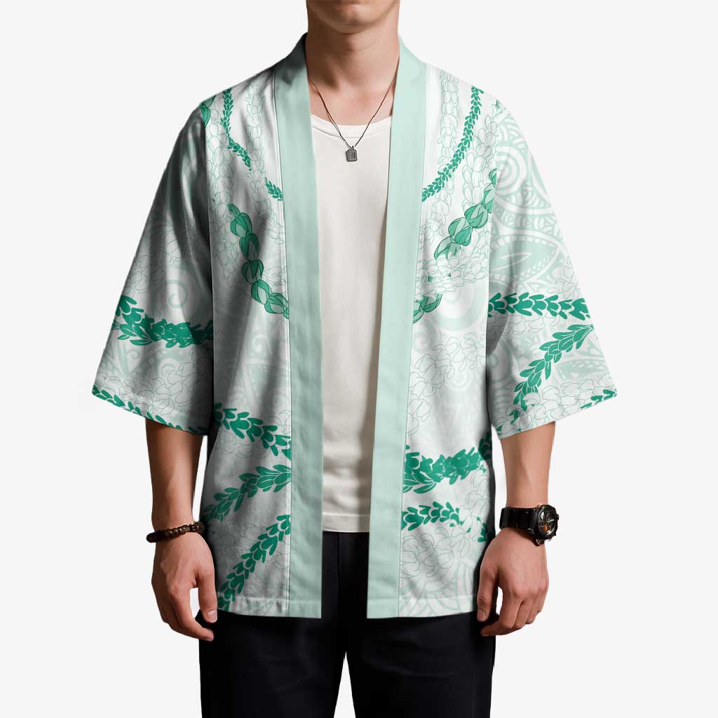 Aloha Lei Mikioi Kimono Sage Green Polynesian Tribal Tatau Pattern - Polynesian Pride