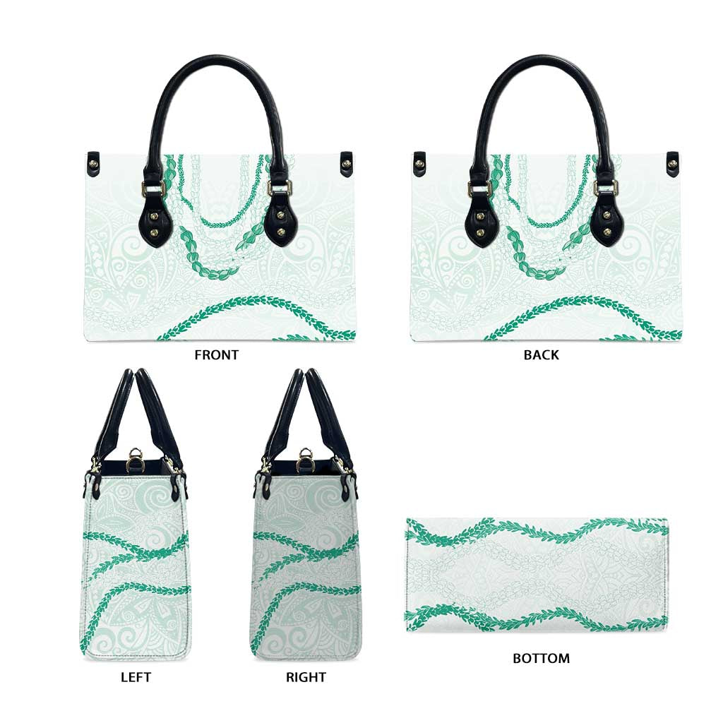 Aloha Lei Mikioi Leather Bag Sage Green Polynesian Tribal Tatau Pattern - Polynesian Pride