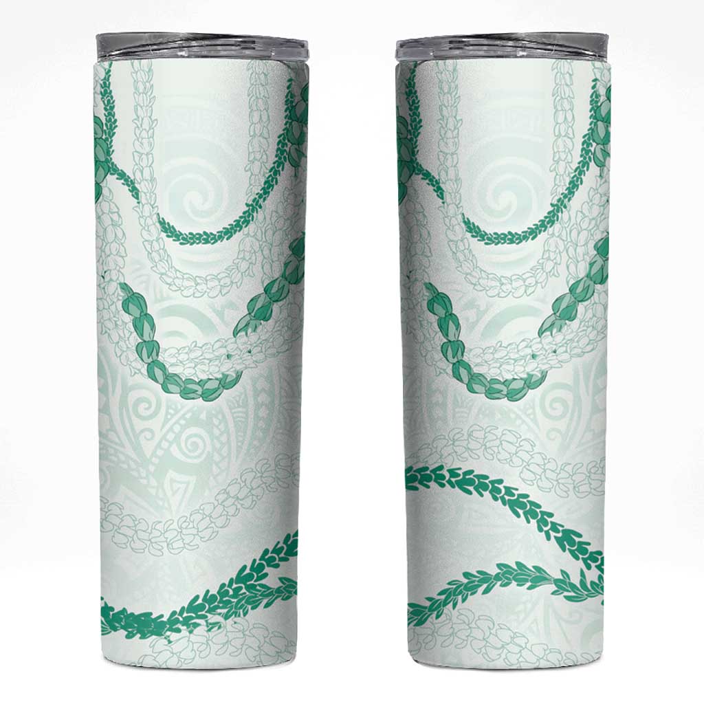 Aloha Lei Mikioi Skinny Tumbler Sage Green Polynesian Tribal Tatau Pattern
