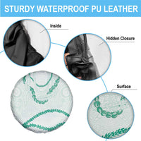 Aloha Lei Mikioi Spare Tire Cover Sage Green Polynesian Tribal Tatau Pattern