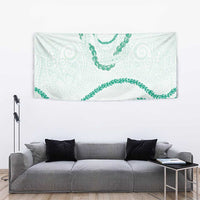 Aloha Lei Mikioi Tapestry Sage Green Polynesian Tribal Tatau Pattern