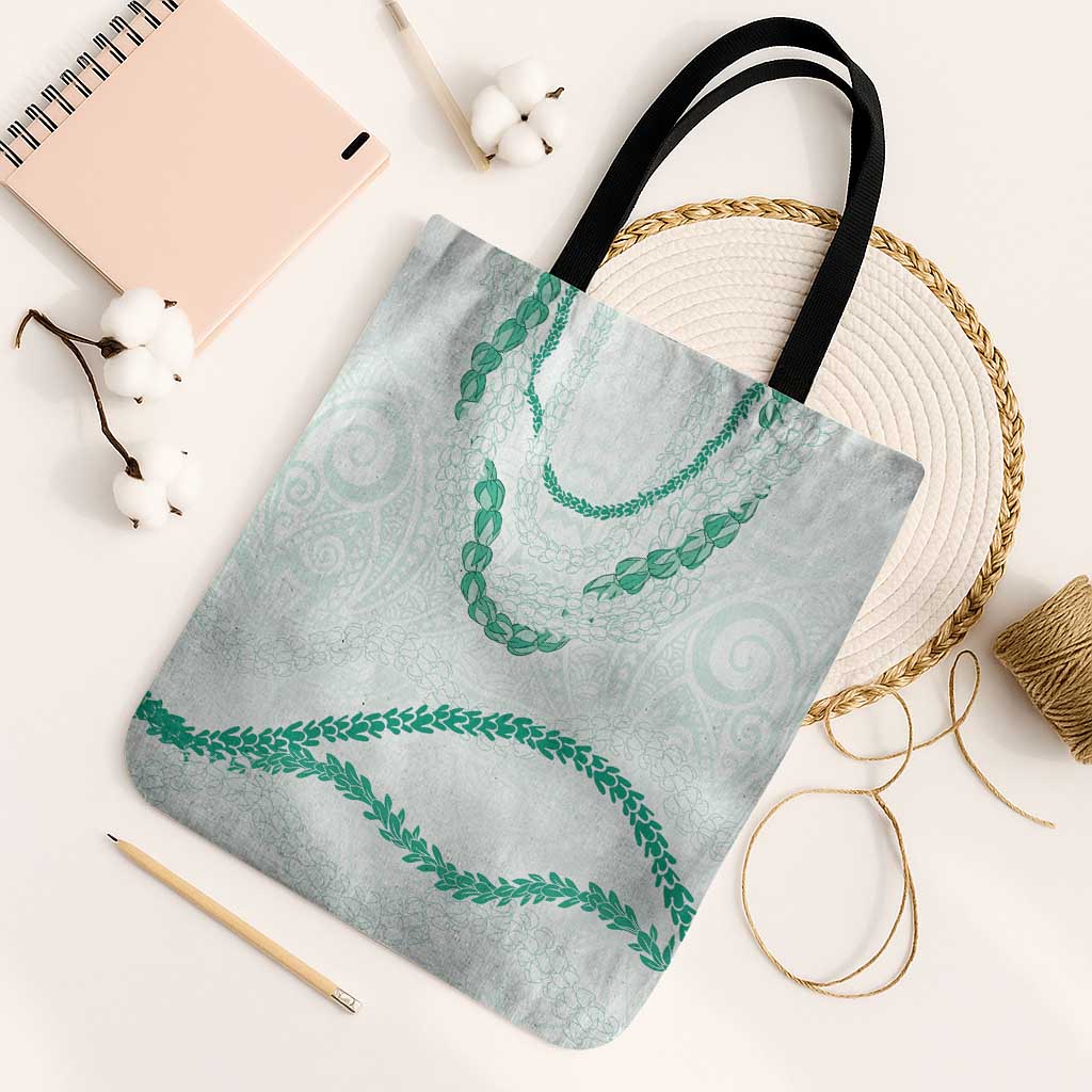 Aloha Lei Mikioi Tote Bag Sage Green Polynesian Tribal Tatau Pattern LT9 Black Strap One Size Green - Polynesian Pride