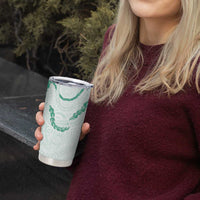 Aloha Lei Mikioi Tumbler Cup Sage Green Polynesian Tribal Tatau Pattern LT9 - Polynesian Pride