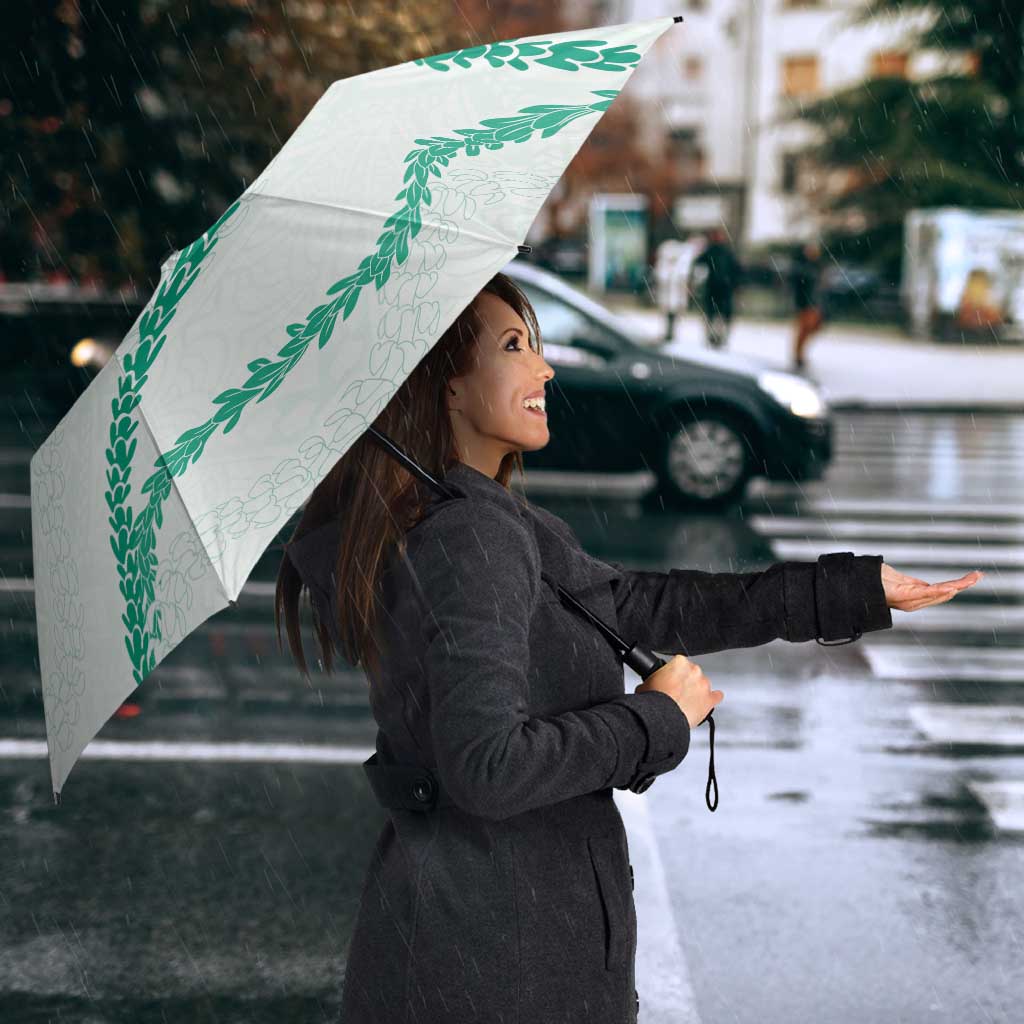 Aloha Lei Mikioi Umbrella Sage Green Polynesian Tribal Tatau Pattern - Polynesian Pride