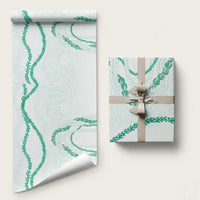 Aloha Lei Mikioi Wrapping Paper Sage Green Polynesian Tribal Tatau Pattern - Polynesian Pride