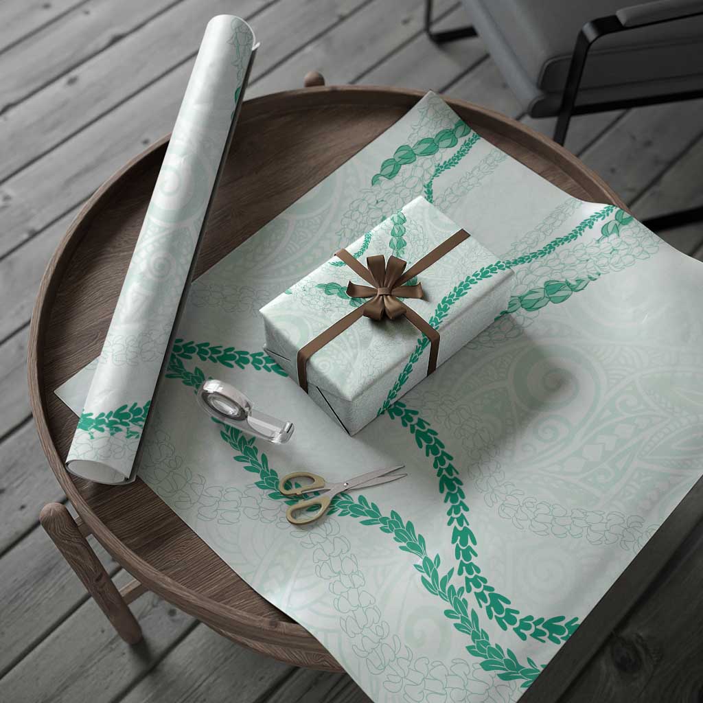 Aloha Lei Mikioi Wrapping Paper Sage Green Polynesian Tribal Tatau Pattern - Polynesian Pride
