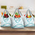 Aloha Lei Mikioi Grocery Bag Teal Polynesian Tribal Tatau Pattern