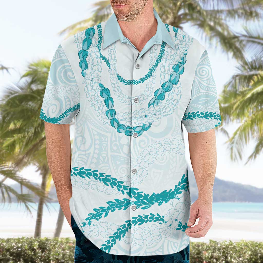 Aloha Lei Mikioi Hawaiian Shirt Teal Polynesian Tribal Tatau Pattern