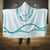 Aloha Lei Mikioi Hooded Blanket Teal Polynesian Tribal Tatau Pattern