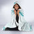 Aloha Lei Mikioi Hooded Blanket Teal Polynesian Tribal Tatau Pattern